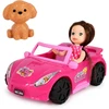 Lean Toys Mini lėlė su kabrioletu rožinė