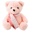 Lean Toys Rožinis pliušinis meškiukas su šaliku, 35 cm