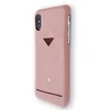 Rožinis telefono dėklas iPhone XSMAX su kortelių skyriumi