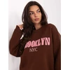 Rudas moteriškas džemperis su užrašu BROOKLYN NYC