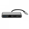 Šakotuvas (HUB) 4 IN 1, sidabro sp.,1xHDMI / 1xUSB / 1xLAN / 1xPD