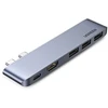 Šakotuvas Ugreen 60559 2x USB-C / USB-C PD (Thunderbolt 3, 100W, 4K 60 Hz, 10 Gbps) / HDMI 4K 30 Hz / 3x USB 3.0 skirtas MacBook Pro / Air - Pilkas