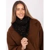 Šalikas juodas megztas su blizgiais akcentais AT Collection
