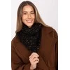 Šalikas juodas megztas su blizgiais akcentais AT Collection