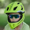 Rockbros TT-32004 „Shark“ vaikiškas dviračio šalmas su nuimamu antgaliu, M dydis (54-58) - Žalias
