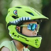 Rockbros TT-32004 „Shark“ vaikiškas dviračio šalmas su nuimamu antgaliu, M dydis (54-58) - Žalias
