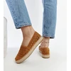 Samra rudos nėriniuotos platforminės espadrilės
