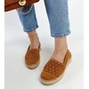 Samra rudos nėriniuotos platforminės espadrilės
