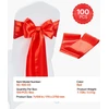 VEVOR Satino kėdžių kaspinai, 100 vnt, raudoni