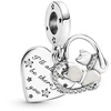 Sidabrinė charms-zawieszka Pandora Koty i serce 799546C01