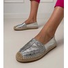 Sidabrinės ažūrinės espadrilės ant platformos Zelvira