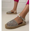 Sidabrinės ažūrinės espadrilės sandalai moterims