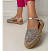 Sidabrinės ažūrinės espadrilės sandalai moterims