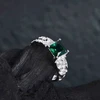 Sidabrinis žiedas Emerald Žalias