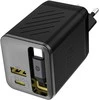 Dudao A67EU GaN 67W sieninis įkroviklis su integruotu ištraukiamu USB-C maitinimo laidu greitam įkrovimui - Juodas