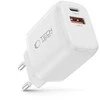 „Tech-Protect NCA30 PD 30W QC3.0 USB-A / USB-C“ sieninis įkroviklis - Baltas