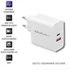 QOLTEC 51715 Įkroviklis 63W 5-20V 1.5-3A USB tipas C PD USB QC 3.0 Baltas