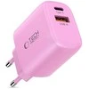„Tech-Protect NCA20 PD 20W QC3.0 USB-A / USB-C“ sieninis įkroviklis - Rožinė