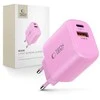 „Tech-Protect NCA30 PD 30W QC3.0 USB-A / USB-C“ sieninis įkroviklis - Rožinė