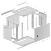 LANBERG sieninė spintelė 19 colių 9U 600x450 plieninės durys pilkas flat pack