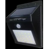 0.75W LED fasado šviestuvas OPTONICA, juodas, 6000K, IP54, su saulės baterija ir judesio/būvio davikliu
