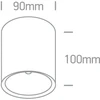 10W LED cilindro formos šviestuvas, baltas, 3000K, 67380/W/W