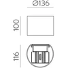 11W LED sieninis fasado šviestuvas KOWA, aukso sp., 2700/3000K, IP65, A2033070O