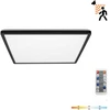 12W LED lubinis šviestuvas NIVERA SQUARE, juodas, 3000/4000/6000K, su judesio davikliu, IP54