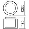 12W LED paviršinis šviestuvas NAJI, chromo sp., 3000/4000K, IP44, 01-3286