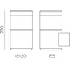 12W LED sieninis fasado šviestuvas BRISK, antracito sp., 3000K, IP65, A2085000GR