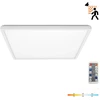 18W LED lubinis šviestuvas NIVERA SQUARE, baltas, 3000/4000/6000K, su judesio davikliu, IP54