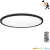 18W LED lubinis šviestuvas NIVERA CIRCLE, juodas, 3000/4000/6000K, su judesio davikliu, IP54