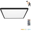 18W LED lubinis šviestuvas NIVERA SQUARE, juodas, 3000/4000/6000K, su judesio davikliu, IP54