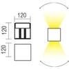 2 x 10W LED sieninis lauko šviestuvas VARY, baltas, 3000K, IP54, 90294