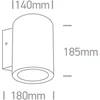 20W LED cilindro formos šviestuvas, antracito sp., 3000K, 67138EL/AN/W