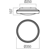 24W LED paviršinis šviestuvas ARCA, baltas/dūmų sp., 3000/4000K, IP44, 01-3796