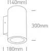 2x20W LED cilindro formos šviestuvas, antracito sp., 4000K, 67138L/AN/C