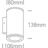 2x6W LED cilindro formos šviestuvas, pilkas, 3000K, 67138/G/W