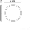 32W LED lubinis šviestuvas NIVERA CIRCLE, baltas, 3000/4000/6000K, su judesio davikliu, IP54