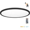 32W LED lubinis šviestuvas NIVERA CIRCLE, juodas, 3000/4000/6000K, su judesio davikliu, IP54