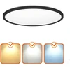 32W LED lubinis šviestuvas NIVERA CIRCLE, juodas, 3000/4000/6000K, su judesio davikliu, IP54