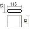 Sieninis šviestuvas 6,5W LED sieninis lauko šviestuvas POCKET, tamsiai pilkas, 3000K, IP54, 9052