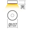 6W LED paviršinis lauko šviestuvas LOG, baltas, 3000K, IP65, 90411
