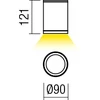 6W LED paviršinis lauko šviestuvas ETA, tamsiai rudas, 3000K, IP54, 9063