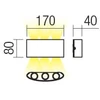 Sieninis šviestuvas 6W LED sieninis lauko šviestuvas FABO, baltas, 3000K, IP54, 90225