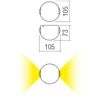6W LED sieninis lauko šviestuvas MILESTONE, baltas, 3000K, IP54, šviečia į viršų ir į apačią, 90497