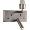 Sieninis šviestuvas ROMEO, E27, matinės nikelio sp., su skaitymo šviestuvėliu ir USB, be gaubto, A3971081NMSP