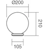 Sieninis lauko šviestuvas SFERA 200, E27, baltas, IP44