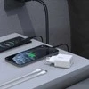 Dudao A27TCEU PD 30W GaN USB-A USB-C sieninis įkroviklis su USB-C laidu - Juodas