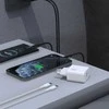 Dudao A26TCEU PD QC 25W GaN USB-A USB-C sieninis įkroviklis su USB-C laidu – baltas
